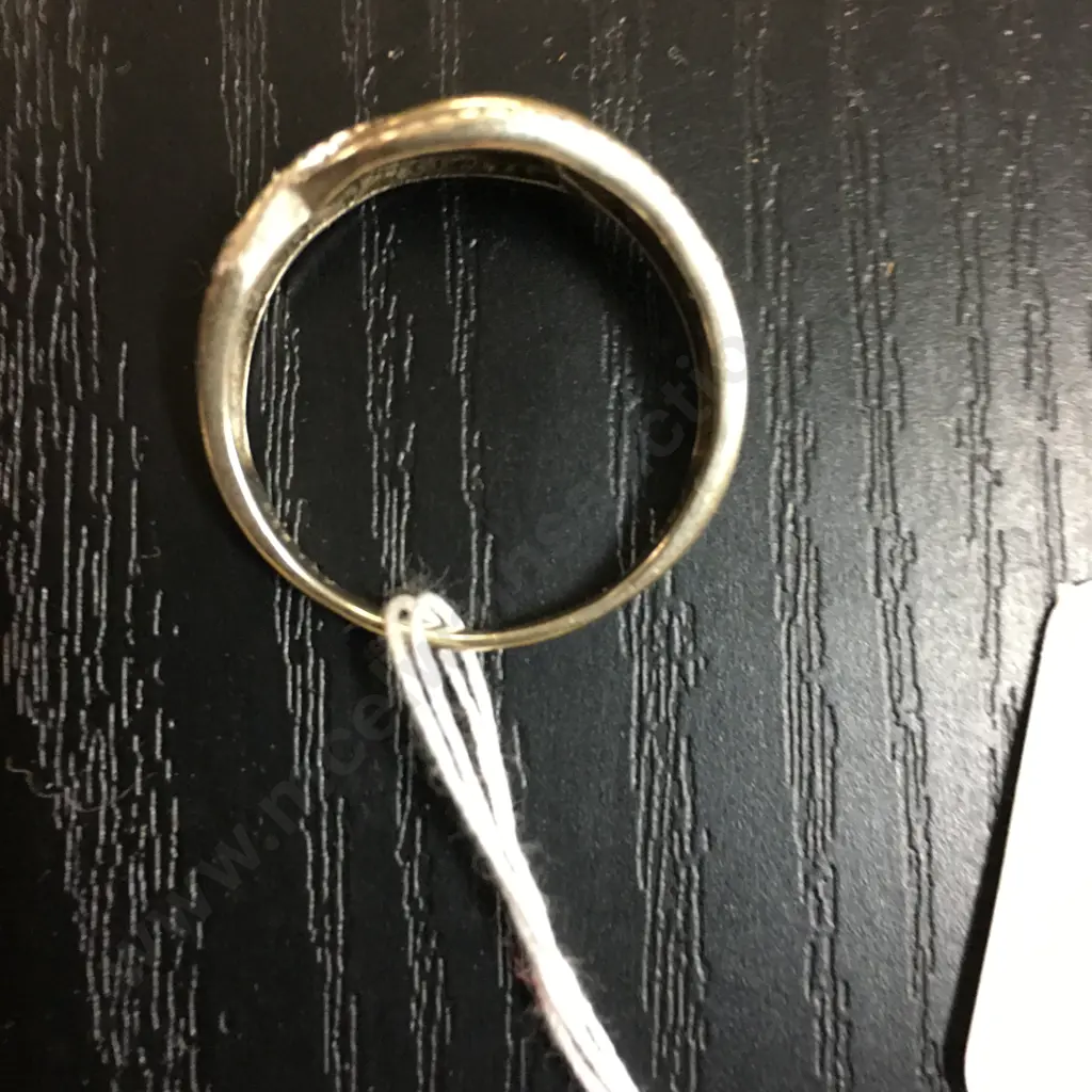 Gold & Silver Ring With Diamonds Stamped 10K & 925 Image 1++